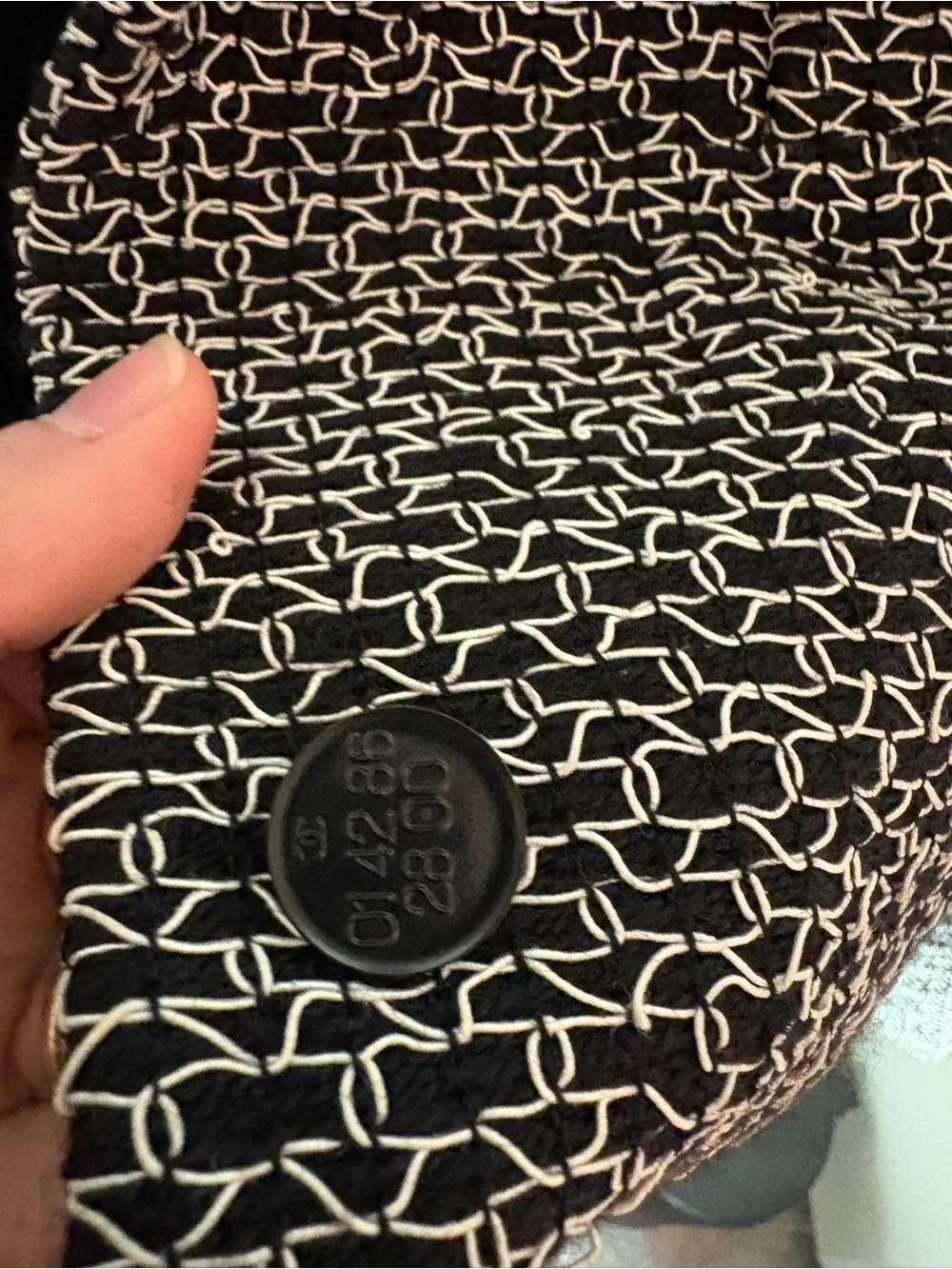 CHANEL Black and White Textured Open Jacket